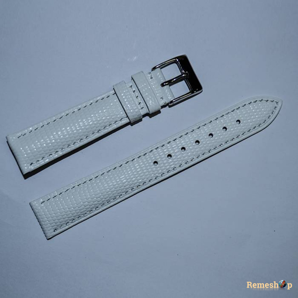 Ремешок кожаный Slava® L001 белый 12 мм